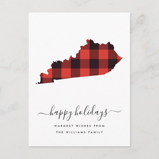 Happy Holidays | Warm Wishes Kentucky Postcard (Front)
