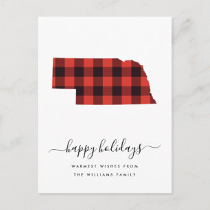 Happy Holidays   Warm Wishes Nebraska Postcard