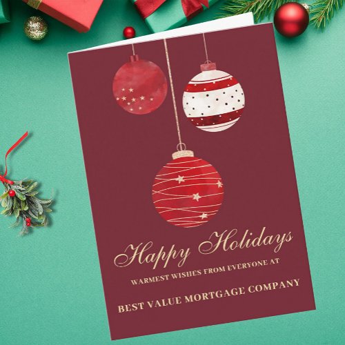 Happy Holidays Watercolor Business Company Card