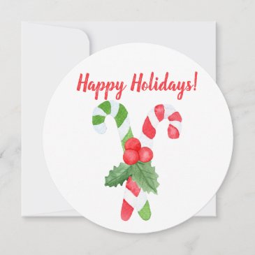 Happy Holidays! | Watercolor Candy Cane Christmas