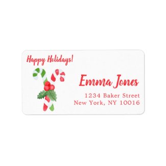 Happy Holidays! | Watercolor Candy Cane Christmas