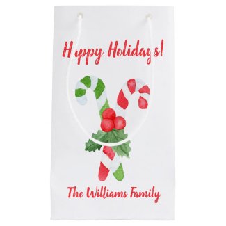 Happy Holidays! | Watercolor Candy Cane Christmas