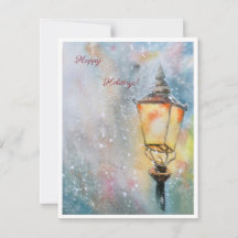 Happy Holidays Watercolor Lantern