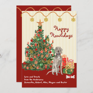 Happy Holidays Weimaraner Tree Presents