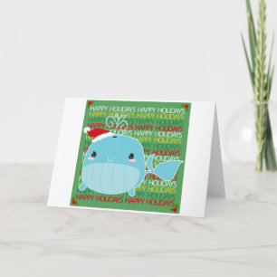 Happy Holidays Whale Holiday Card