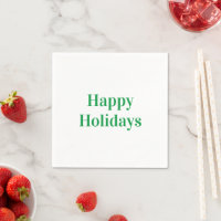 Happy Holidays white green simple elegant party