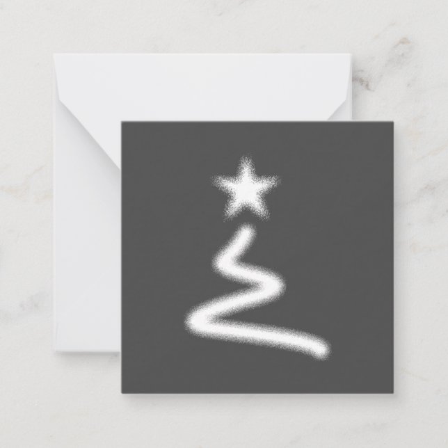 Happy Holidays White Playful Xmas Tree Sprayed Note Card (Front)