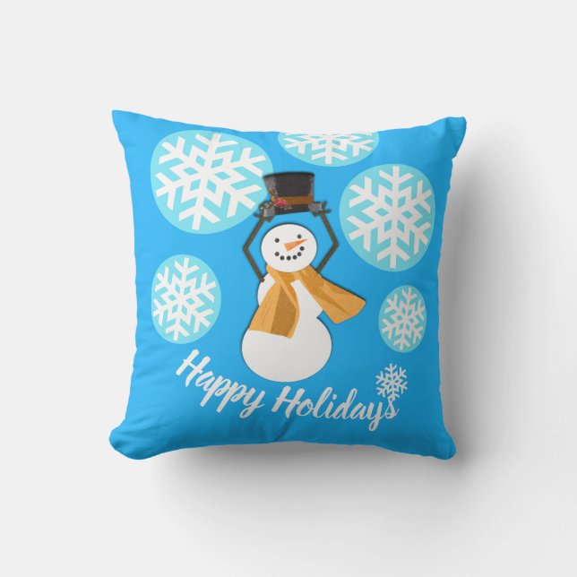 HAPPY HOLIDAYS | Winter Friends2 | Throw Pillow (Front)