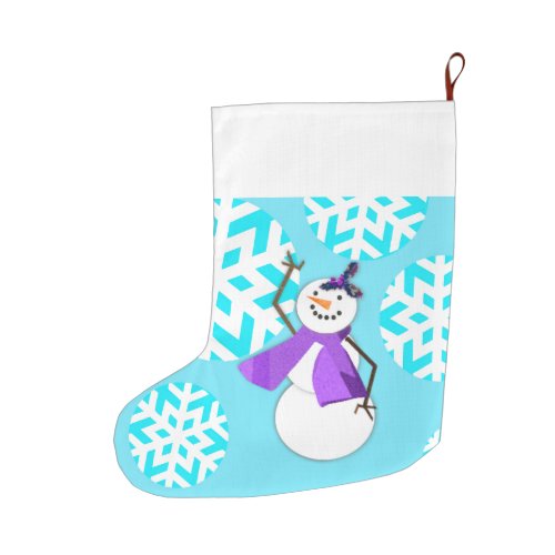 HAPPY HOLIDAYS  Winter Friends 2_N_1 Large Christmas Stocking