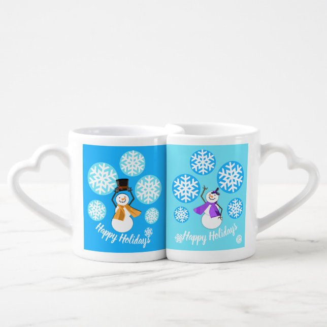 HAPPY HOLIDAYS | Winter Friends | Coffee Mug Set (Front Nesting)