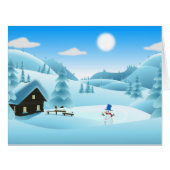 "HAPPY HOLIDAYS" WINTER LANDSCAPE (Front Horizontal)