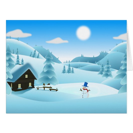 "HAPPY HOLIDAYS" WINTER LANDSCAPE (Front Horizontal)
