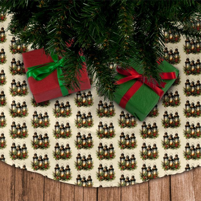 Happy Holidays Winter Lanterns Brushed Polyester Tree Skirt (Creator Uploaded)