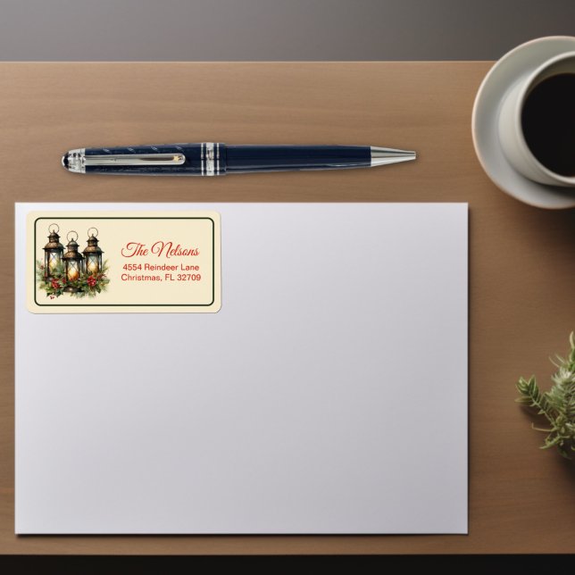 Happy Holidays Winter Lanterns Christmas Label (Creator Uploaded)