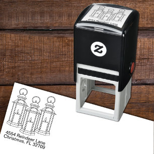 Happy Holidays Winter Lanterns Christmas Self-inking Stamp