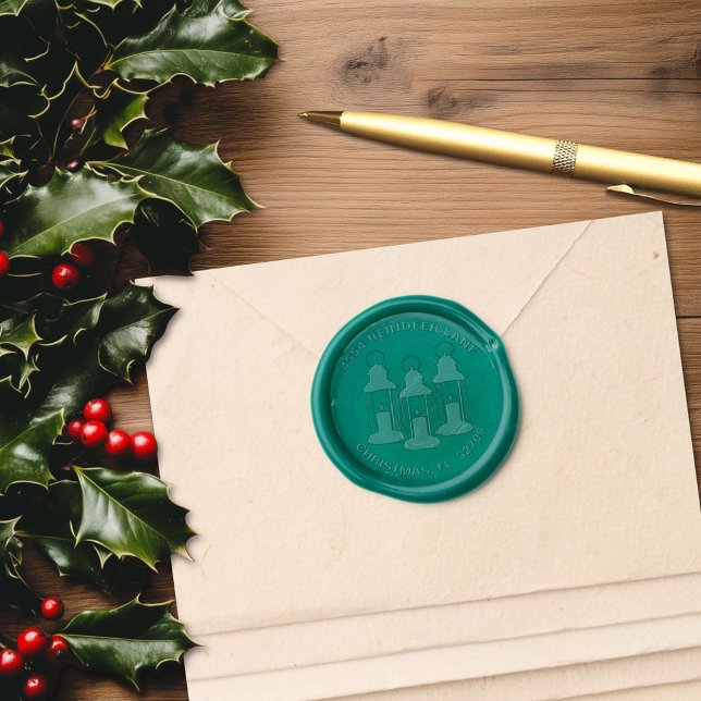 Happy Holidays Winter Lanterns Christmas Wax Seal Sticker (Creator Uploaded)