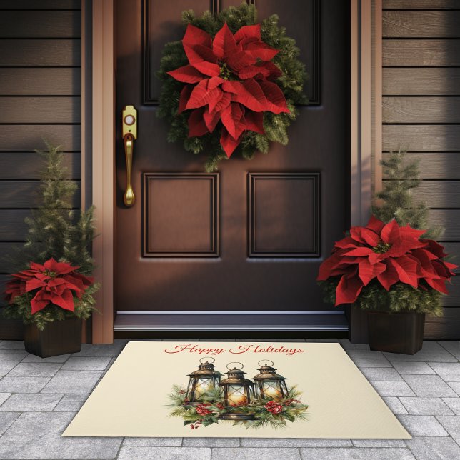 Happy Holidays Winter Lanterns Doormat (Creator Uploaded)