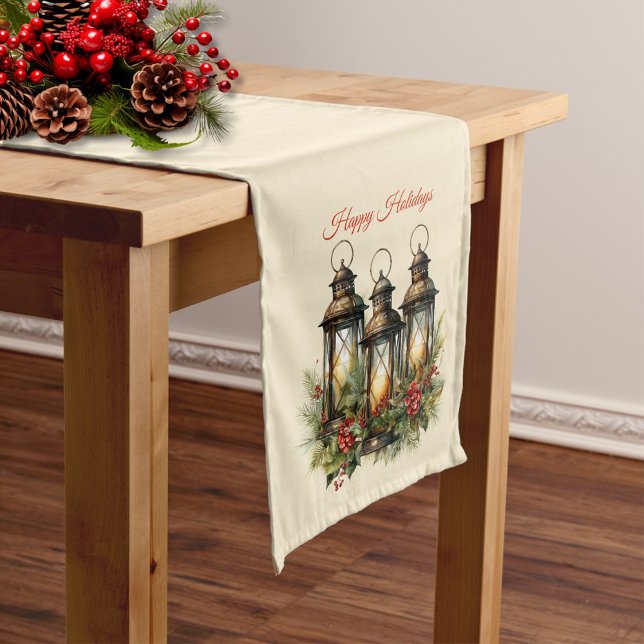 Happy Holidays Winter Lanterns Long Table Runner (Creator Uploaded)