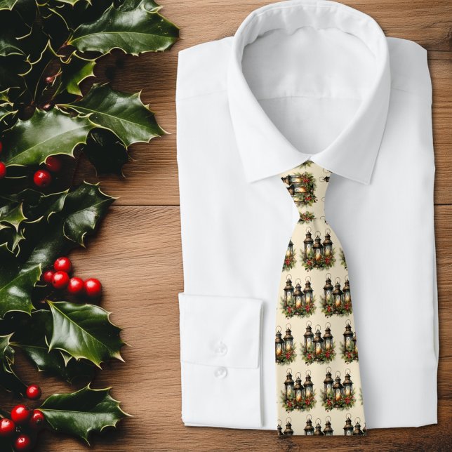 Happy Holidays Winter Lanterns Neck Tie (Creator Uploaded)