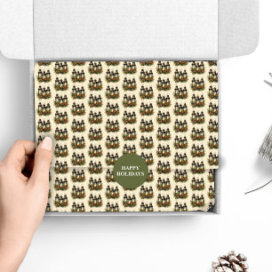 Happy Holidays Winter Lanterns Tissue Paper