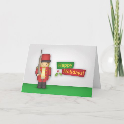 Happy Holidays with Christmas Nutcracker Soldier Holiday Card