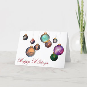 Happy Holidays with Hubble Space Photo Ornaments Holiday Card