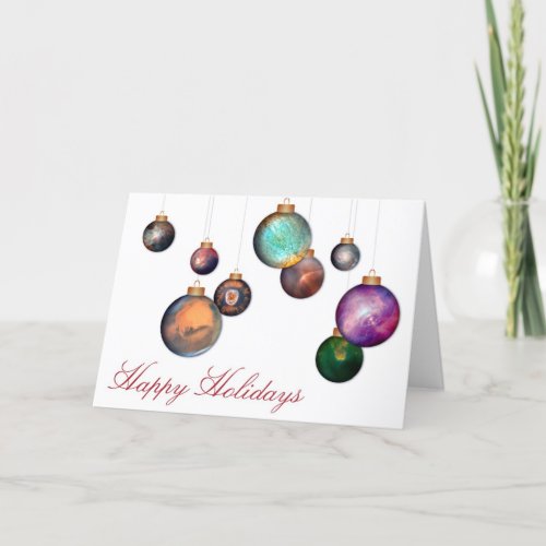 Happy Holidays with Hubble Space Photo Ornaments Holiday Card