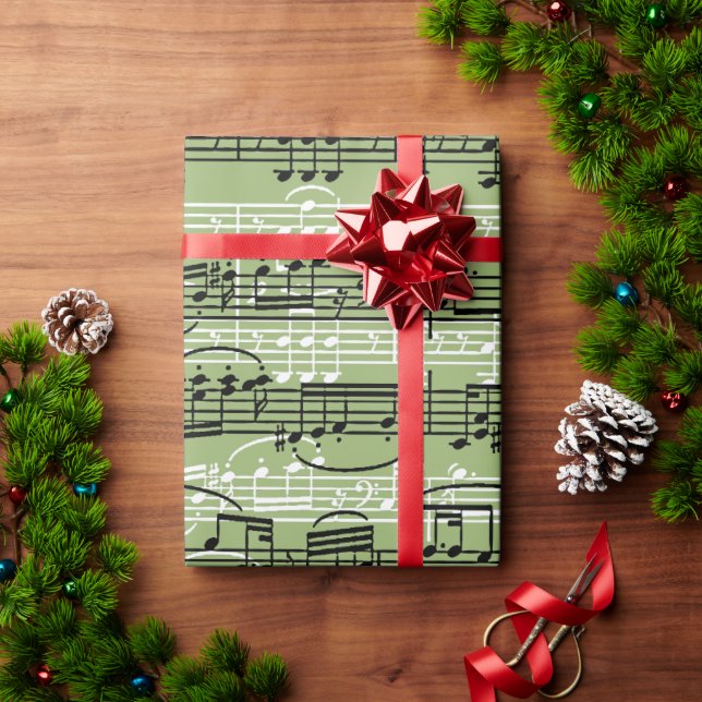 happy holidays with music wrapping paper (Holiday Gift)