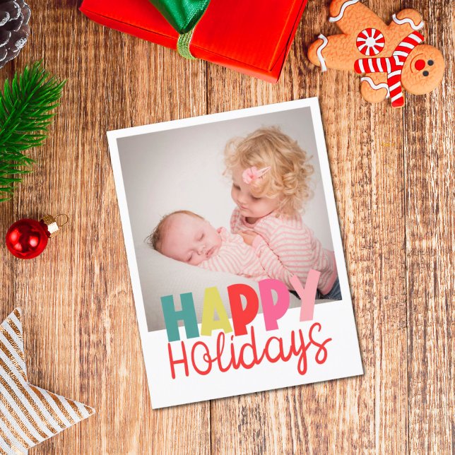 Happy Holidays with photo Christmas greeting Postcard (Creator Uploaded)