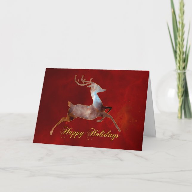 Happy Holidays with Reindeer – Hubble Telescope Holiday Card (Front)