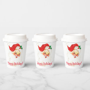 Happy Holidays With Santa Paper Cups