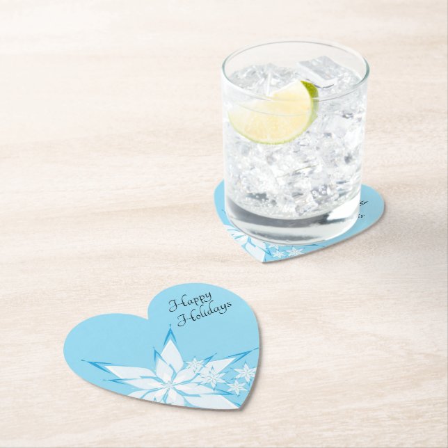 Happy Holidays with Snowflake Art Paper Coaster (Insitu)