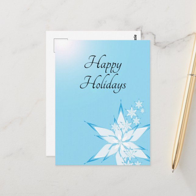 Happy Holidays with Snowflake Art Postcard (Front/Back In Situ)