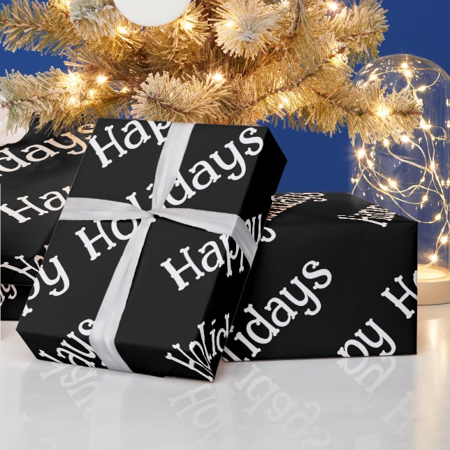 Happy Holidays Wrapping Black Paper (Holidays)