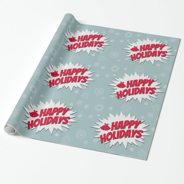 Happy Holidays Wrapping Paper (Unrolled)