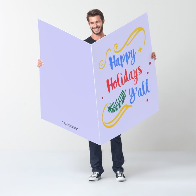 Happy Holidays Y'all, Funny Christmas Design, ZSG Card (In Situ)