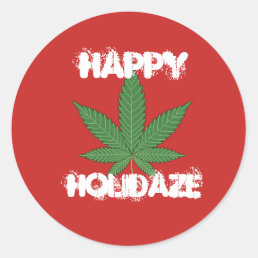 Happy Holidaze Personalized Classic Round Sticker