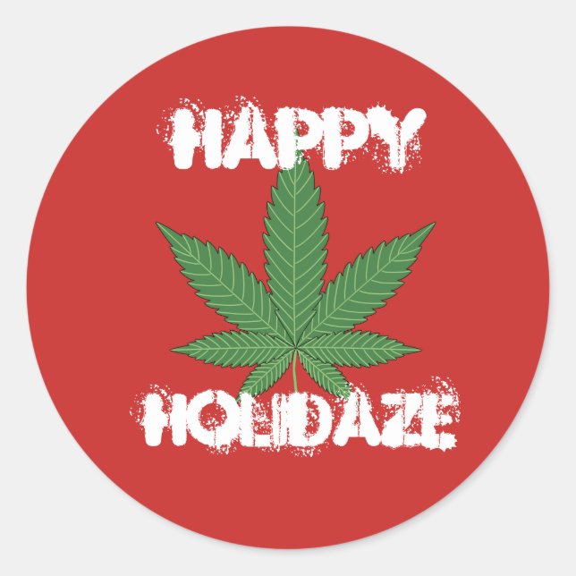 Happy Holidaze Personalized Classic Round Sticker (Front)