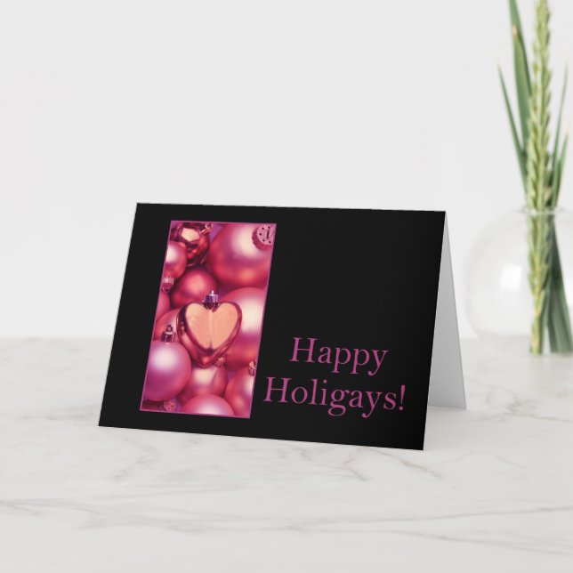 Happy Holigays gay/lesbian x-mas Holiday Card (Front)