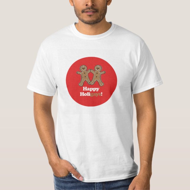 HAPPY HOLIGAYS (Gingerbread) T-Shirt (Front)