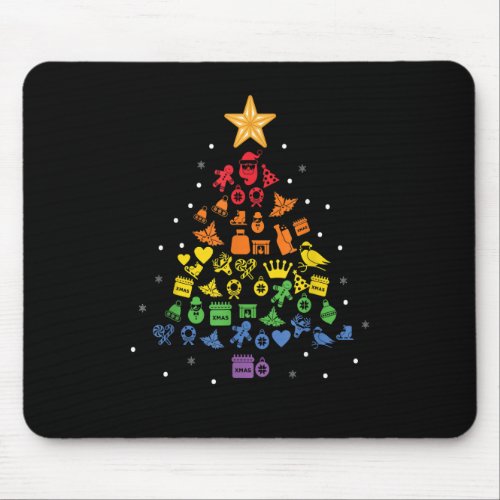 Happy Holigays LGBT Christmas Tree Costume Gay Pri Mouse Pad