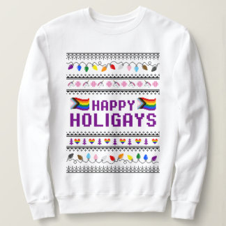 Happy Holigays Progress Pride Ugly Sweater