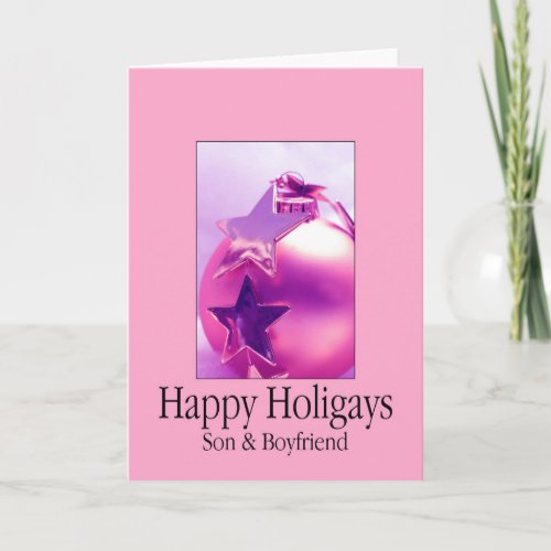 Happy Holigays Son  Boyfriend Holiday Card