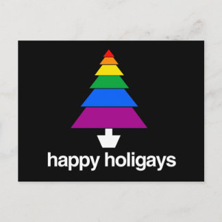 HAPPY HOLIGAYS TREE POSTCARD