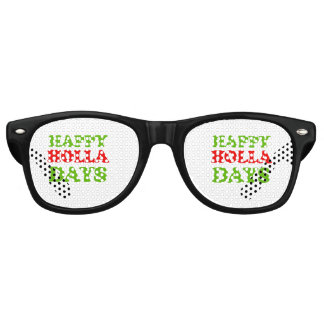 Happy Holla Days -- Holiday Humor Retro Sunglasses