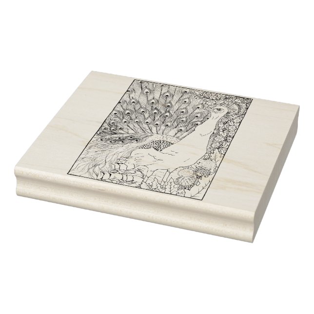 Happy Hollow Peacock Rubber Stamp (Stamp)
