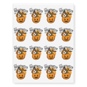Happy Holloweiner Dog Halloween Funny Temporary Tattoos