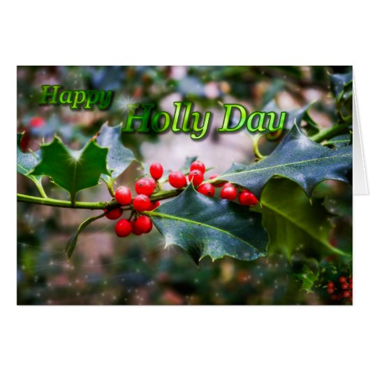Happy Holly Day Cards (Front Horizontal)