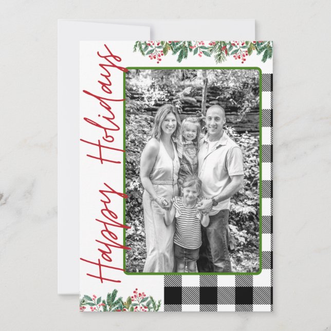 Happy HOLLY-days Custom Photo Card (Front)