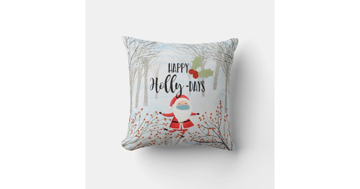 Holly Wreath Holiday Decorative Pillows